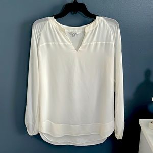Cabi GUC white/cream sheer long sleeved blouse
